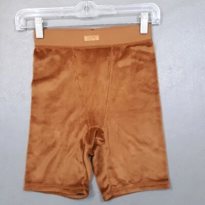 SKIMS Shorts Womens XS Brown Velour Pull On Bike High Waisted Stretch 5" - Image 1 of 4