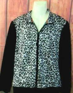 MENS TALLIA SPORT LEOPARD ANIMAL PRINT BLACK GRAY TRACK JACKET SIZE XL - Picture 1 of 3