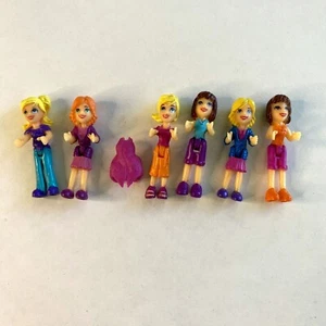 Vintage Polly Pocket Dolls 1.5" Lot of 6 Bent Arms - Picture 1 of 2