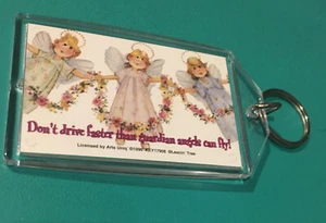 Don’t Drive Faster Than Your Guardian Angel Can Fly Keychain New Driver Gift - Picture 1 of 3