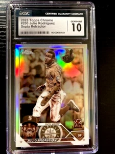 2023 TOPPS CHROME JULIO RODRIGUEZ SEPIA REFRACTOR CGC GRADED 10 - Picture 1 of 3