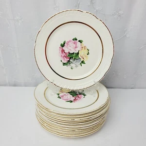 Lot of 12 Vintage American Limoges JANIS Salad Plates R-132 WARRANTED 22 K GOLD - Picture 1 of 13