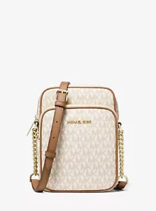 Michael Kors Crossbody Bag Handbag Messenger Purse Vanilla Chain Shoulder Strap - Picture 1 of 12