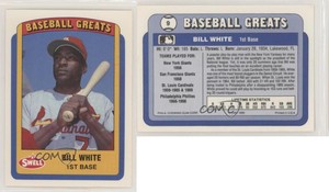 1990 Swell Baseball Greats Bill White #9