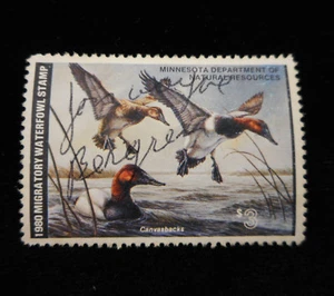 1980 Canvasback Minnesota Migratory Waterfowl Stamp Duck Hunting Signed $3 - Picture 1 of 6