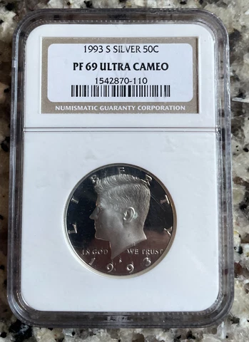 🔥1993-S Proof Silver Kennedy Half Dollar Coin NGC PF69 Ultra Cameo🔥 Cover