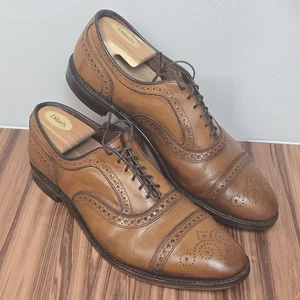 Allen Edmonds Strand Oxford Lace Cap Toe Walnut Brown Leather Shoes Men's 11.5 D - Picture 1 of 19