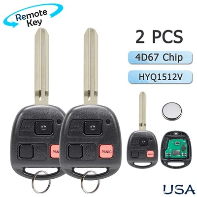 2 Para 03 2004 2005 2006 2007 Toyota Land Cruiser Mando a distancia Llavero HYQ1512V Foto 1 de 4