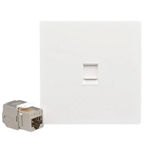 1Port CAT8 CAT7 RJ45 86 Type Wall Panel CAT.7 LAN Faceplate CAT.8 Network Socket - Afbeelding 1 van 11