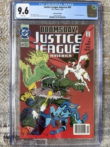JUSTICE LEAGUE AMERICA #69 - CGC 9.6 - Doomsday app. ULTRA RARE NEWSSTAND - Picture 1 of 2