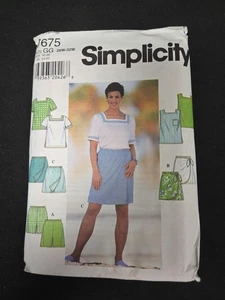 Simplicity Sewing Pattern 7675 Size GG 26W- 32W Vintage 1990s Skirt Top Skort  - Picture 1 of 2