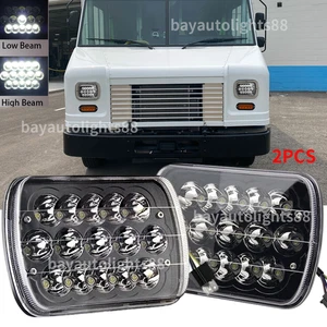 Par de faros LED 7X6" 5X7" cuadrados alto bajo ajuste Ford furgoneta de carga Chevy Ford F-59 - Imagen 1 de 10