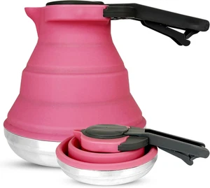 Heather UK Collapsible Foldable Camping Kettle 1.5L Silicone and Stainless Steel - Picture 1 of 12