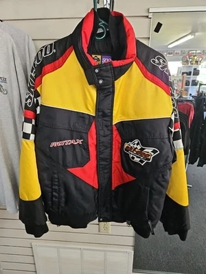 Vintage 90s Ski-doo Racing Bomber Jacket XL Yellow Black & Red - Image 1 of 3