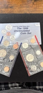 1998 P&D Mint Set Brilliant Uncirculated US with Envelope & COA (10 Coin Set) - Picture 1 of 3