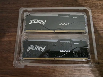 Kingston Fury Beast DDR5 RGB 2x32GB 6000MHz Desktop Memory KF560C40BBA-32 (64GB) - Image 1 of 2