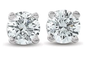 Pompeii 1/3 ctw 14k White Gold Diamond Stud Earrings (G/H,I2-I3) - Picture 1 of 7