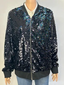 Torrid All Over Sequin Bomber Jacket Women 2 Colorful Disco Ball - Picture 1 of 15