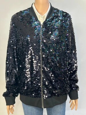 Torrid All Over Sequin Bomber Jacket Women 2 Colorful Disco Ball - Image 1 of 4
