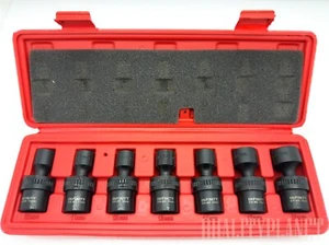 7Pc 3/8" Drive Universal Swivel Impact Socket Set (METRIC) PRO Radius Set - Picture 1 of 1