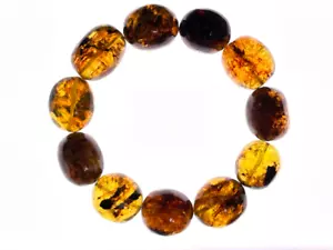 Mexican AMBER Crystal Bracelet - Beaded Handmade Jewelry, Healing Stones, 48447 - Picture 1 of 6