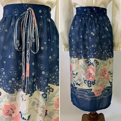 Falda Boho Granja Vintage Años 70 Romántica Floral Talla Mediana Foto 1 de 4