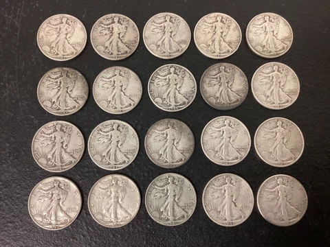 LOT of 20 Walking Liberty 90% Silver Half Dollars - *ALL 1940's* - *FULL DATES* Cover