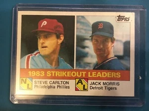 1984 Topps 1983 Strikeout Leaders Jack Morris Steve Carlton #136 Phillies Tigers - Picture 1 of 2