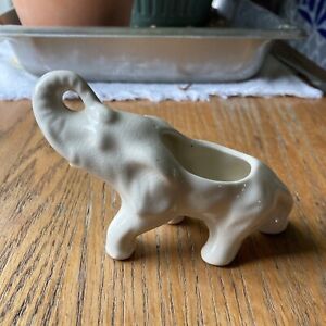 Retro White Ceramic Elephan Planter/Pin Cushion