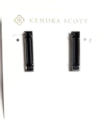 Kendra Scott Glass Drop Earrings Black Multi Gunmetal Tone Plated Brass NWT - Image 1 of 4