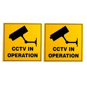 CCTV In Operation Sticker Twin Pack 10x10cm Security Signs Indoor/Outdoor Use - Picture 1 of 7