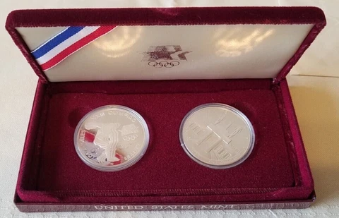 1983-S + 1984-S UNITED STATES LA XXIII OLYMPIC $1 DOLLAR SILVER PROOF COIN SET Cover
