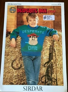 Kinder Desperate Dan Motiv Pullover STRICKMUSTER Junge Mädchen Dandy Sirdar 4732 - Bild 1 von 6