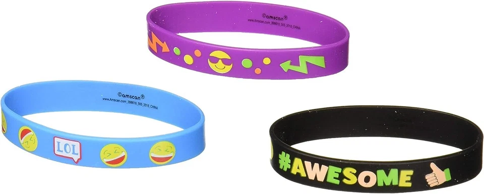 LOL Emoji Emoticonos Lindo Niños Fiesta de Cumpleaños Favor Pulsera Pulseras de Goma Foto 1 de 1