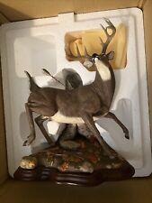 New ListingDanbury Mint "Jumping The Bow" Trophy Deer Sculpture By Curtis Christensen