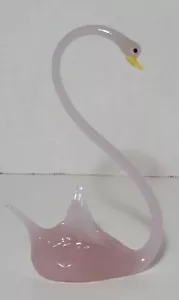 Pink Art Glass Swan Figurine Collectible Decor Gift - Picture 1 of 12