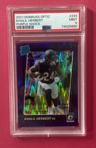 2021 Optic KHALIL HERBERT Purple Shock Prizm #293 PSA 9 Football Rookie BEARS - Picture 1 of 2