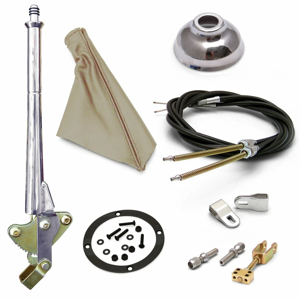 Ford 11 Trans Mnt E-Brake manija bronceada bota, tapa, anillo negro, kit de cables horquilla Ford Foto 1 de 1