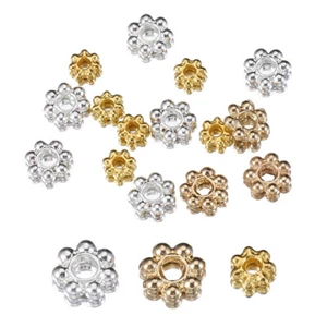 Silver Gold Plated Daisy Flowers Spacer Beads for Jewellery Making Craft 4mm 6mm - Picture 1 of 13