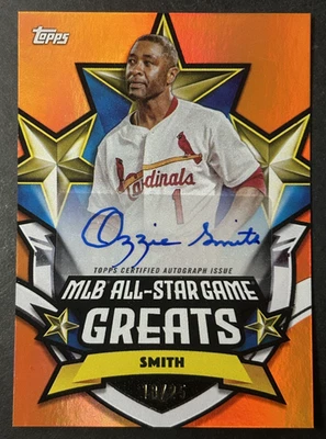 2025 Topps - Ozzie Smith #ASGGA-OS St. Louis Cardinals - Laranja AUTO /25 - Imagem 1 de 2