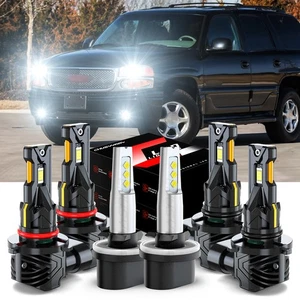 For GMC Yukon Denali 2001-2006 LED Headlights High Low Beam + Fog Light Bulbs - Picture 1 of 21