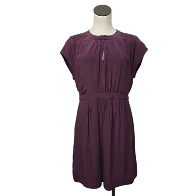 Madewell Plum Silk Short Sleeve Dress Womens Size 2 Pockets Silk Pary - Изображение 1 из 4