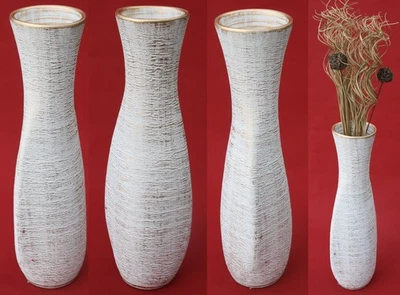 Bodenvase Keramik Weiß Matt Dekovase Blumenvase 60 CM günstige Vase aus Portugal - Bild 1 von 4