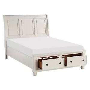 ANTIQUE SAND THROUGH WHITE KING FOOTBOARD STORAGE BED BEDROOM FURNITURE - Picture 1 of 7