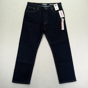 Jeans Wrangler regular fit dritto uomo 38x29 blu flex lavaggio scuro nuovo con etichetta denim - Foto 1 di 11