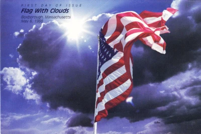 USPS FDC Ceremony Program #2278 C1 Flag With Clouds  1988 - Image 1 of 4