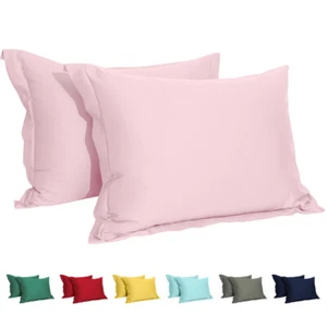 Paquete de 2 fundas de almohada de satén de algodón 500 TC con brida varios colores - Imagen 1 de 38