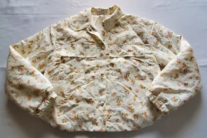 Love Fire Puffer Jacket Womens M Ivory Floral Cottagecore Coat Pockets Nylon New - Picture 1 of 5