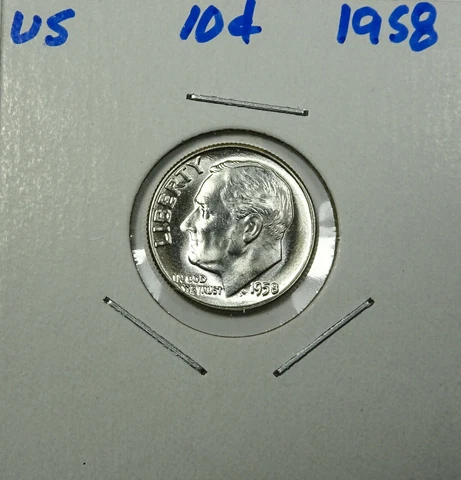 1958 Roosevelt Dime   Choice to Gem Uncirculated Cover