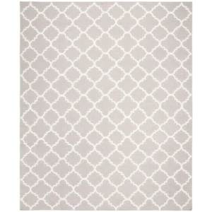 SAFAVIEH Dhurries DHU554G Handwoven Grey / Ivory Rug - Picture 1 of 29